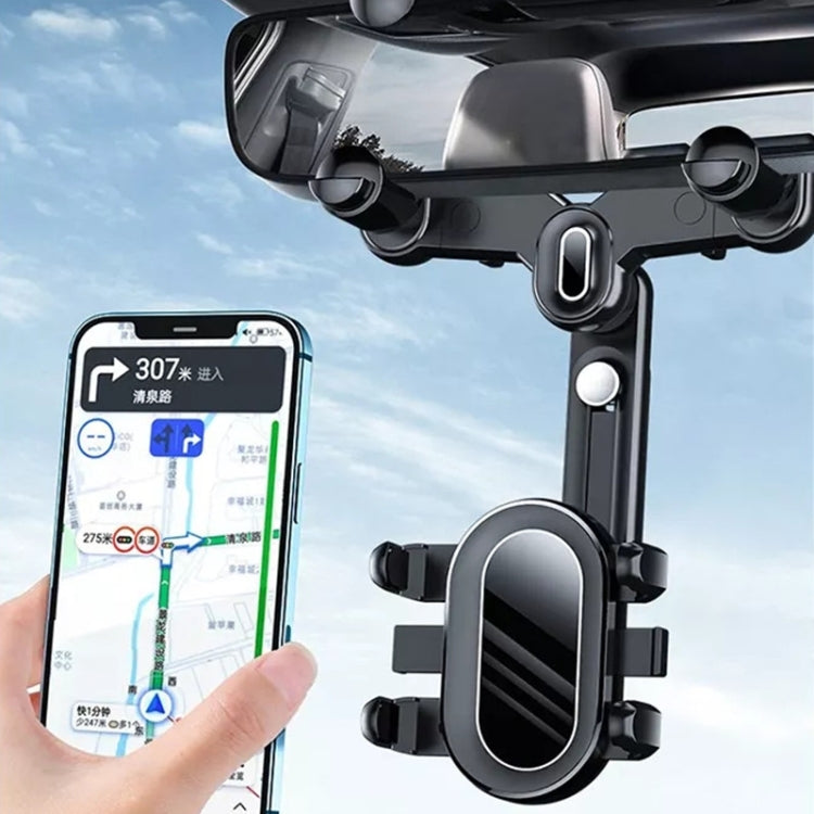 H03 Car Rearview Mirror Mobile Phone Holder 360 Rotation Foldable - Car Holders by PMC TechLife | Online Shopping South Africa | PMC TechLife