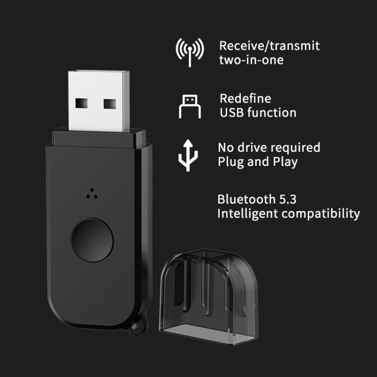 H210 Bluetooth 5.3 Audio Receiver Transmitter 2 in 1 AUX+USB Dual Output - Audio Receiver Transmitter by PMC Jewellery | Online Shopping South Africa | PMC Jewellery