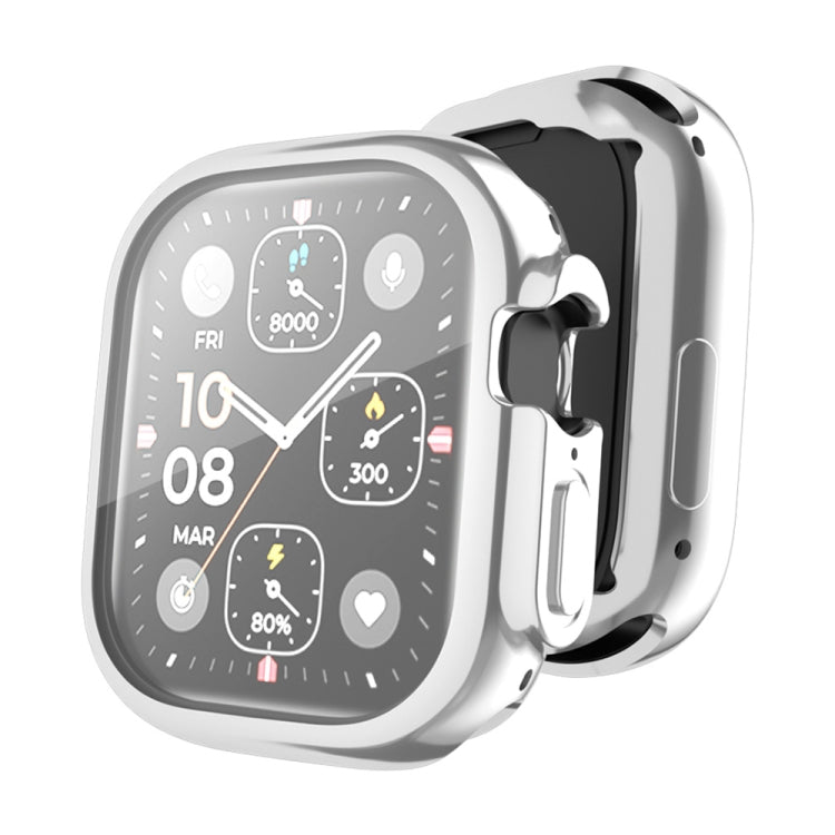 For Apple Watch Ultra / Ultra 2 49mm ENKAY Full Coverage Electroplated Soft TPU Case with Screen Film(Silver) - Watch Cases by ENKAY | Online Shopping South Africa | PMC TechLife | Buy Now Pay Later Mobicred