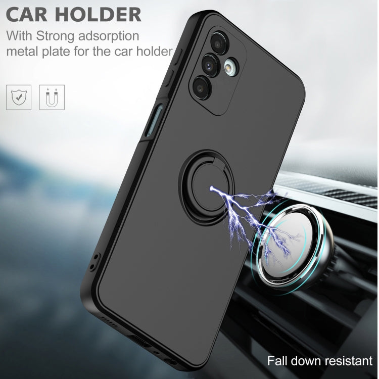 Ring Kickstand Silicone Phone Case For Samsung Galaxy A14 5G(Dark Blue) - Galaxy Phone Cases by PMC TechLife | Online Shopping South Africa | PMC TechLife