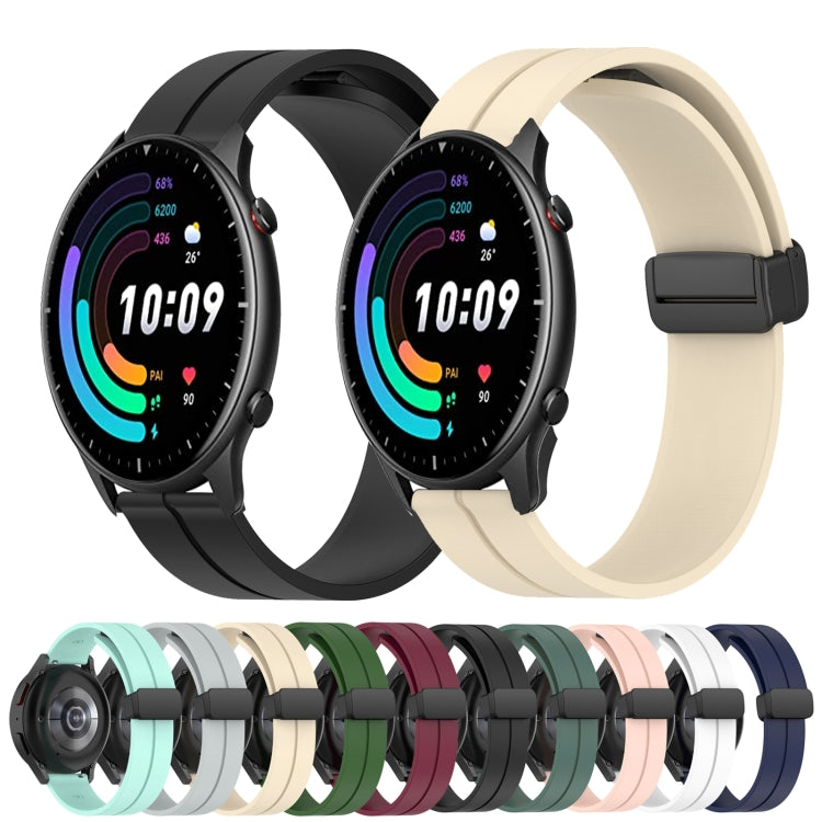 For Amazfit GTR 2 22mm Solid Color Magnetic Clasp Silicone Watch Band(Olive Green) - free shipping - PMC TechLife - Order now!