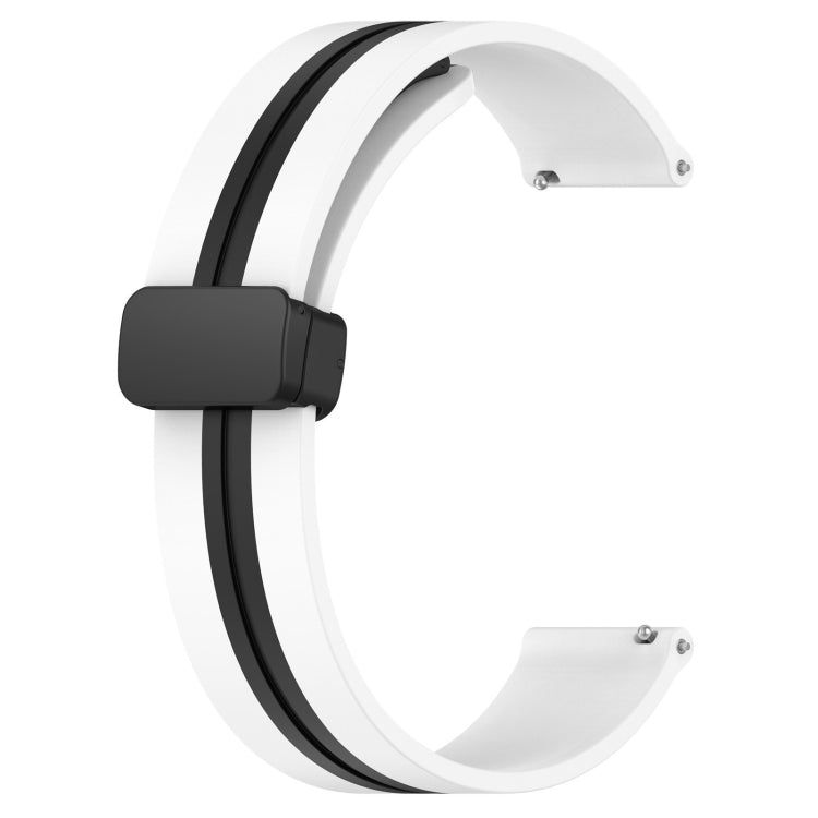 For Amazfit GTR 4 22mm Folding Magnetic Clasp Silicone Watch Band(White+Black) - free shipping - PMC TechLife - Order now!