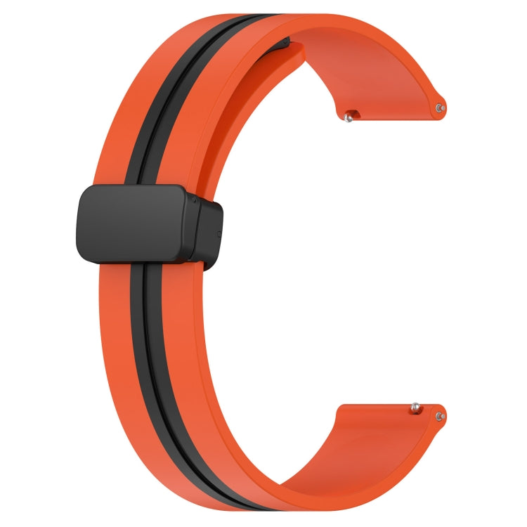 For Amazfit GTR 2e 22mm Folding Magnetic Clasp Silicone Watch Band(Orange+Black) - free shipping - PMC TechLife - Order now!