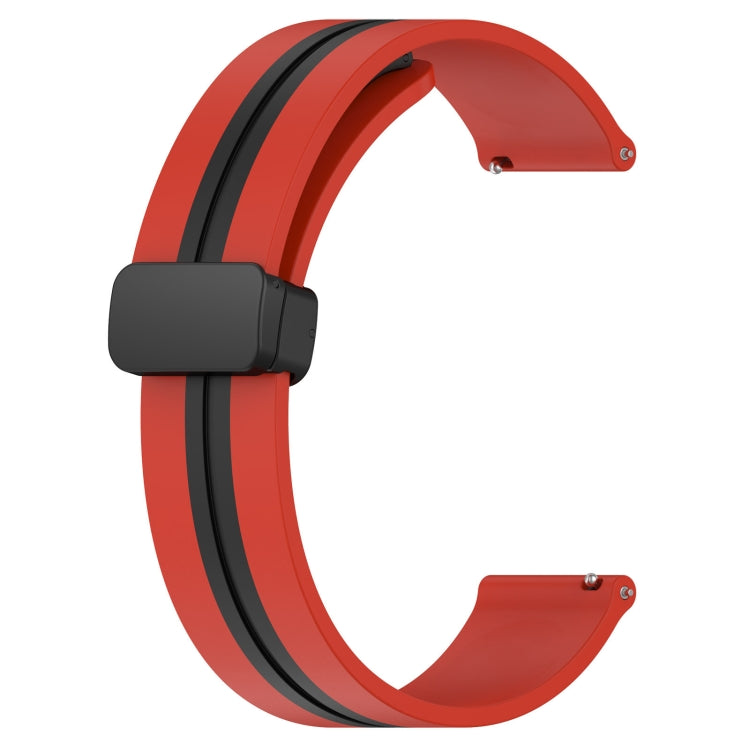 For Honor Magic Watch 2 46mm 22mm Folding Magnetic Clasp Silicone Watch Band(Red+Black) - free shipping - PMC TechLife - Order now!