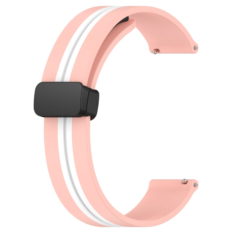 For Honor Watch ES 20mm Folding Magnetic Clasp Silicone Watch Band(Pink+White) - free shipping - PMC TechLife - Order now!