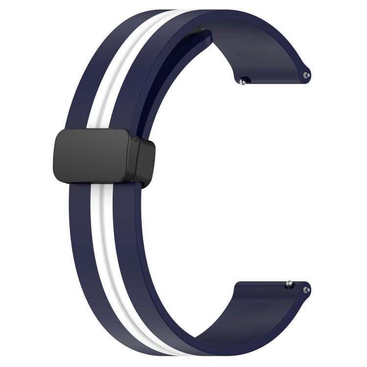 For Amazfit GTS 20mm Folding Magnetic Clasp Silicone Watch Band(Midnight Blue + White) - free shipping - PMC TechLife - Order now!