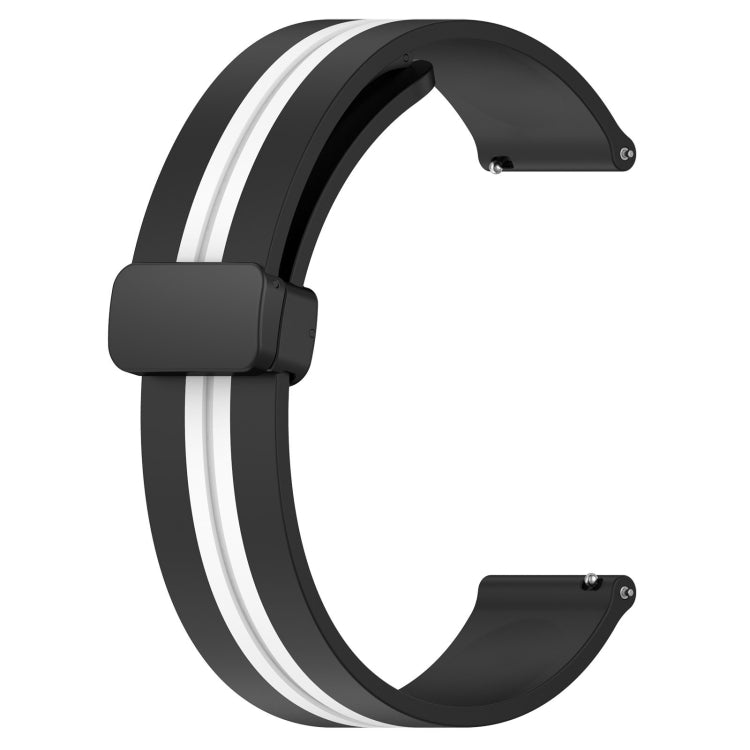 For Amazfit GTR 42mm 20mm Folding Magnetic Clasp Silicone Watch Band(Black+White) - free shipping - PMC TechLife - Order now!
