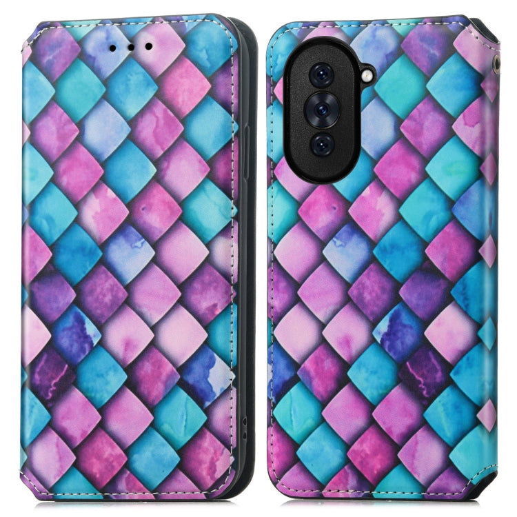 For Huawei Nova 10 CaseNeo Colorful Magnetic Leather Phone Case(Purple Scales) - Huawei Cases by PMC Jewellery | Online Shopping South Africa | PMC Jewellery