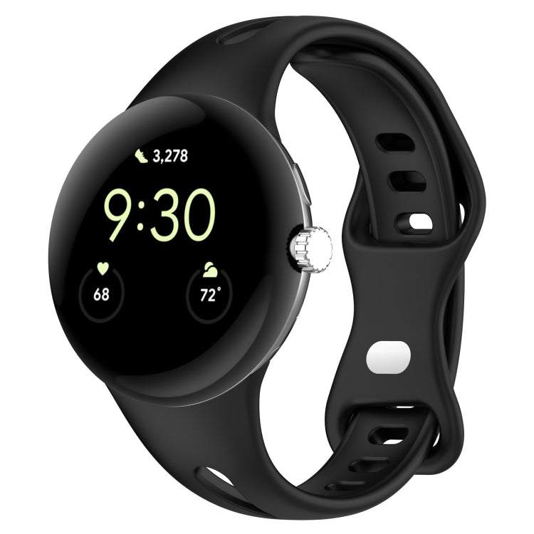 For Google Pixel Watch Water Drop Slimming Butterfly Button Solid Silicone Band(Black) - free shipping - PMC TechLife - Order now!