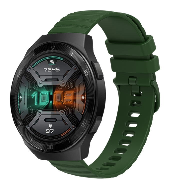 For Huawei Watch GT 2E 22mm Wavy Dot Pattern Solid Color Silicone Watch Band(Army Green) - free shipping - PMC TechLife - Order now!