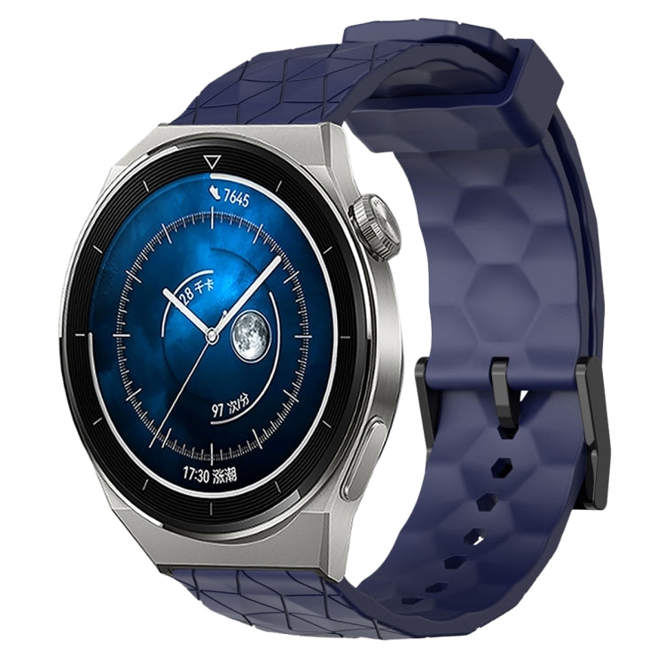 For Huawei Watch GT3 Pro 43mm 20mm Football Pattern Solid Color Silicone Watch Band(Navy Blue) - free shipping - PMC TechLife - Order now!