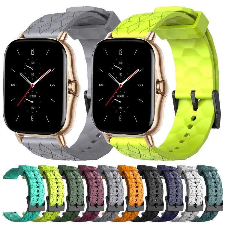 For Amazfit GTS 2 20mm Football Pattern Solid Color Silicone Watch Band(White) - free shipping - PMC TechLife - Order now!