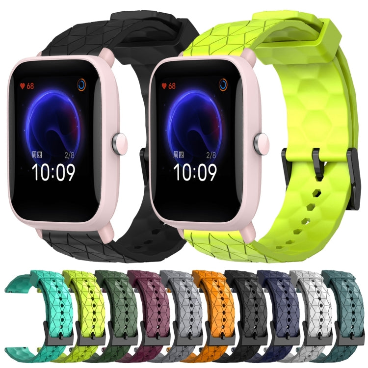 For Amazfit Pop Pro 20mm Football Pattern Solid Color Silicone Watch Band(Wine Red) - free shipping - PMC TechLife - Order now!