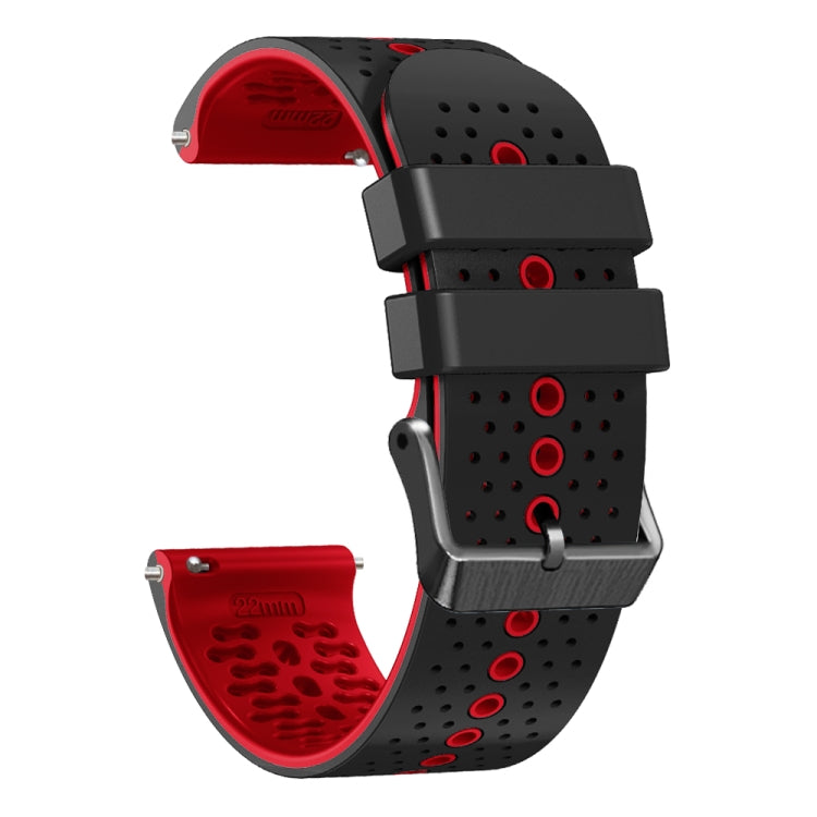 For Amazfit GTR 2 22mm Perforated Two-Color Silicone Watch Band(Black+Red) - free shipping - PMC TechLife - Order now!