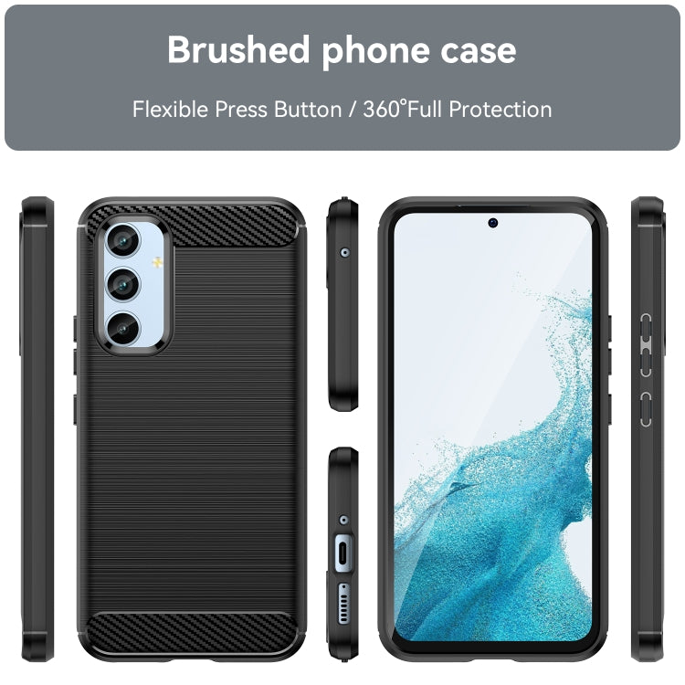 For Samsung Galaxy A54 5G Brushed Texture Carbon Fiber TPU Phone Case(Blue) - free shipping - PMC TechLife - Order now!