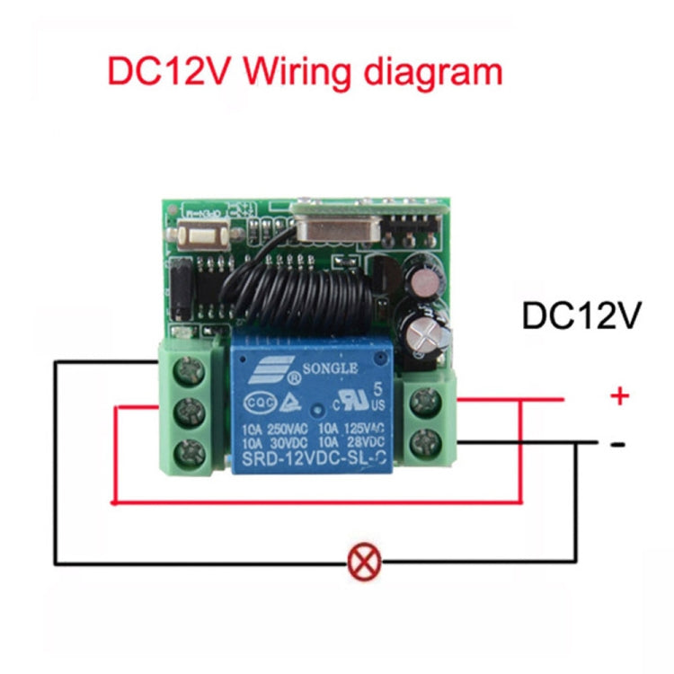12V 10A RF Wireless Remote Control Switch 1CH Relay Receiver - free shipping - PMC TechLife - Order now!
