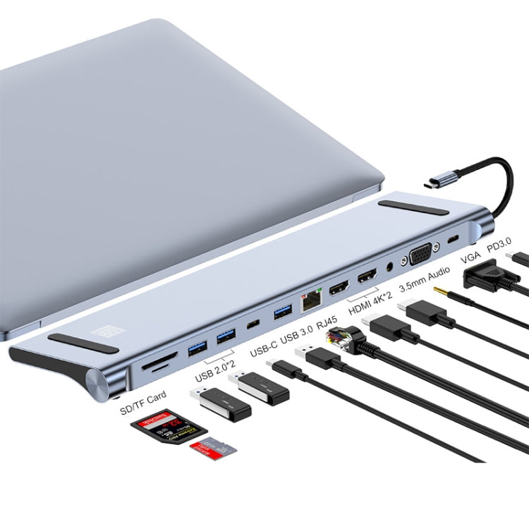 JUNSUNMAY 12 in 1 Multifunctional USB C Hub Docking Station Adapter SD/TF Card Reader - free shipping - PMC TechLife - Order now!