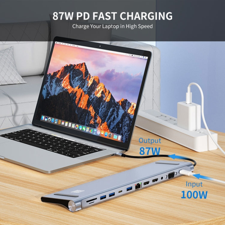 JUNSUNMAY 12 in 1 Multifunctional USB C Hub Docking Station Adapter SD/TF Card Reader - free shipping - PMC TechLife - Order now!
