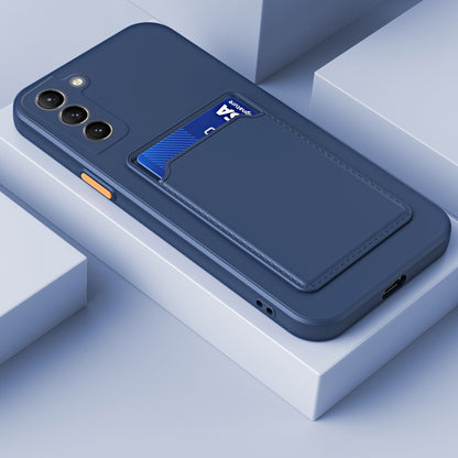 For Samsung Galaxy A14 5G Skin Feel Card TPU Contrast Color Button Phone Case(Dark Blue) - Galaxy Phone Cases by PMC Jewellery | Online Shopping South Africa | PMC Jewellery