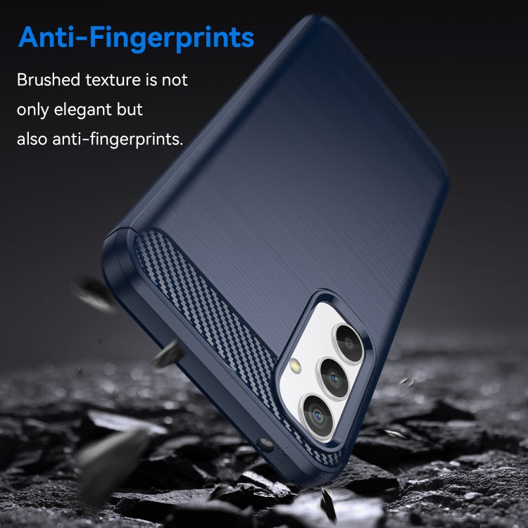 For Samsung Galaxy A34 5G Brushed Texture Carbon Fiber TPU Phone Case(Blue) - free shipping - PMC TechLife - Order now!