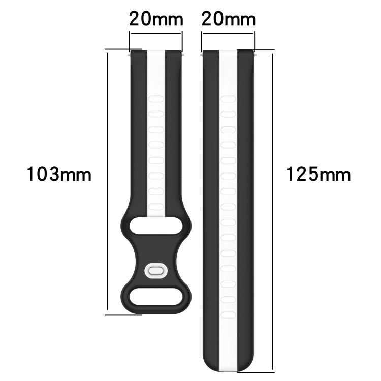 Compatible with Garmin Compatible witherunner 55 20mm Butterfly Buckle Two-Color Silicone Watch Band(White+Blue) - free shipping - PMC TechLife - Order now!