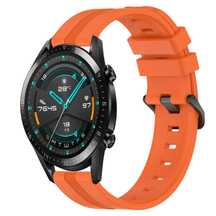 For Huawei GT2 46mm 22mm Concave Striped Slicone Watch Band(Orange) - free shipping - PMC TechLife - Order now!