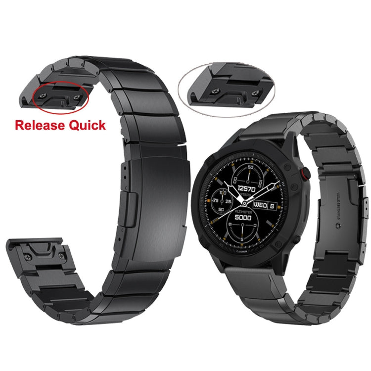 Compatible with Garmin Tactix 7 26mm Tortoise Shell Stainless Steel Watch Band(Black) - free shipping - PMC TechLife - Order now!
