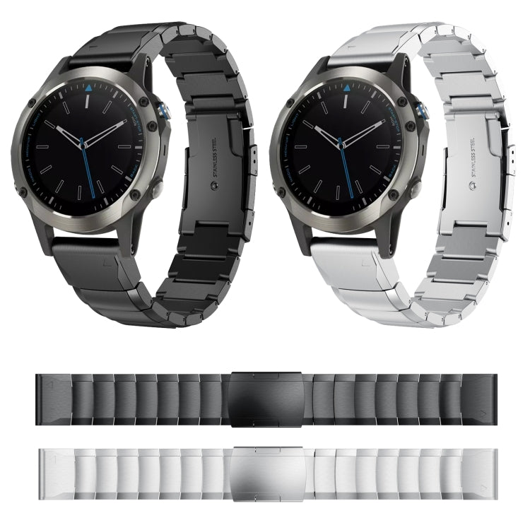 Compatible with Garmin Quatix 5 22mm Tortoise Shell Stainless Steel Watch Band(Black) - free shipping - PMC TechLife - Order now!