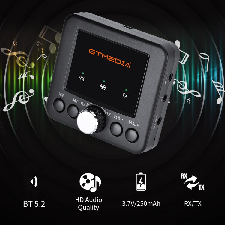 GTMEDIA RT05 Bluetooth 5.0 Audio Receiver & Transmitter 2 in 1 Adapter - Audio Receiver Transmitter by PMC TechLife | Online Shopping South Africa | PMC TechLife