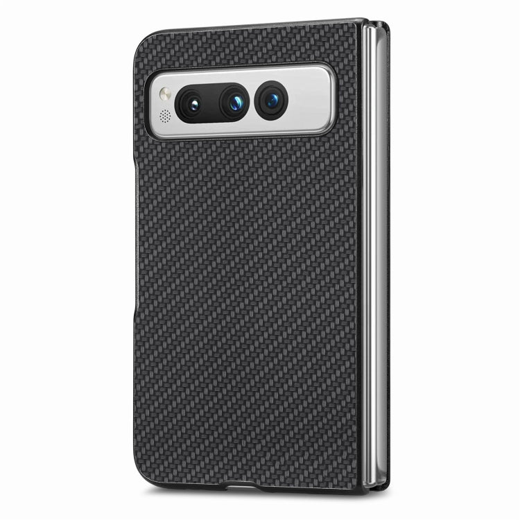 For Google Pixel Fold Carbon Fiber Texture Leather Back Cover Phone Case(Black) - Google Cases by PMC Jewellery | Online Shopping South Africa | PMC Jewellery