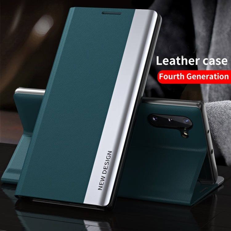 For Samsung Galaxy A34 5G Side Electroplated Adsorption Leather Phone Case(Silvr) - free shipping - PMC TechLife - Order now!