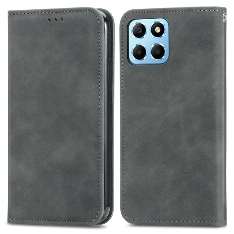 For Honor X6 Retro Skin Feel Magnetic Flip Leather Phone Case(Gray) - free shipping - PMC TechLife - Order now!
