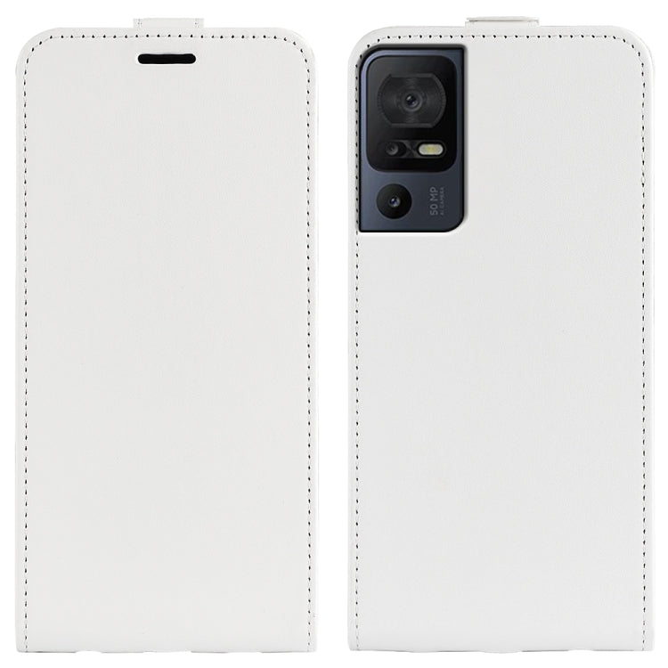 For TCL 40 SE R64 Texture Vertical Flip Leather Phone Case(White) - More Brand by PMC Jewellery | Online Shopping South Africa | PMC Jewellery