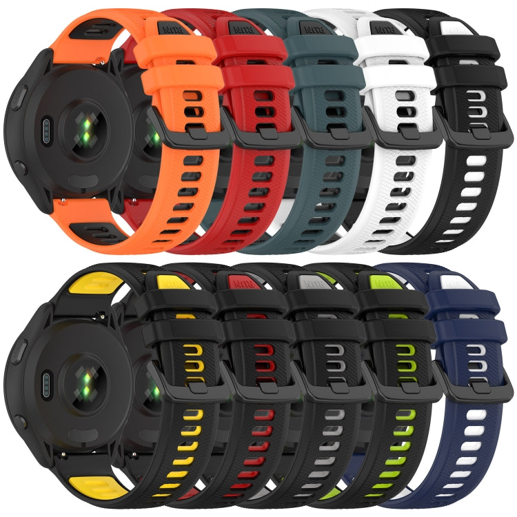 For Garmin Active S 18mm Sports Two-Color Silicone Watch Band(Orange+Black) - Smart Wear by PMC Jewellery | Online Shopping South Africa | PMC Jewellery