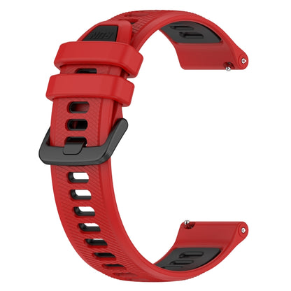 For Garmin Vivoactive 4S 18mm Sports Two-Color Silicone Watch Band(Red+Black) - Smart Wear by PMC Jewellery | Online Shopping South Africa | PMC Jewellery