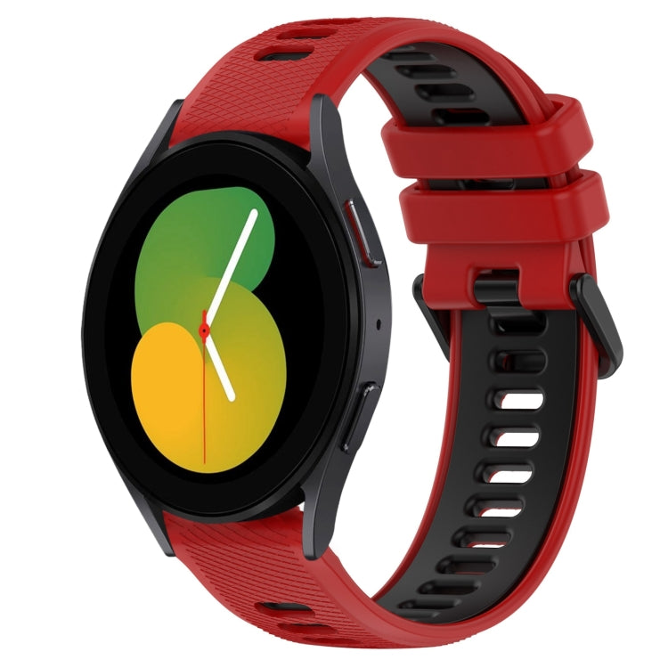 For Samsung Galaxy Watch5 44mm 20mm Sports Two-Color Silicone Watch Band(Red+Black) - Smart Wear by PMC Jewellery | Online Shopping South Africa | PMC Jewellery