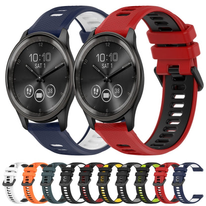 For Garmin Vivoactive3 20mm Sports Two-Color Silicone Watch Band(Black+White) - Smart Wear by PMC Jewellery | Online Shopping South Africa | PMC Jewellery