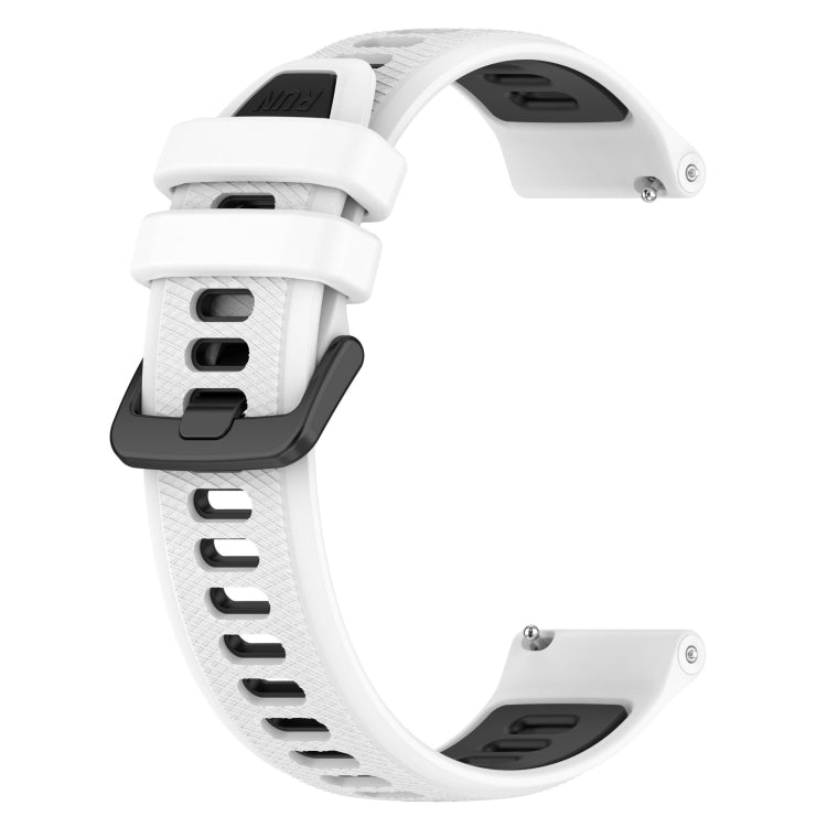 For Garmin Vivoactive3 20mm Sports Two-Color Silicone Watch Band(White+Black) - Smart Wear by PMC Jewellery | Online Shopping South Africa | PMC Jewellery
