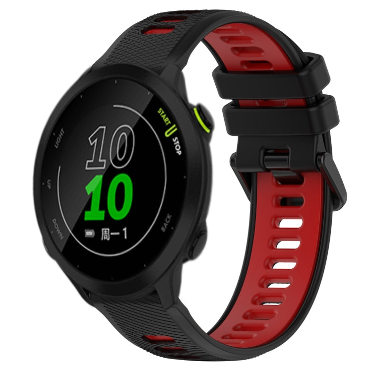 For Garmin Forerunner 158 20mm Sports Two-Color Silicone Watch Band(Black+Red) - Smart Wear by PMC Jewellery | Online Shopping South Africa | PMC Jewellery