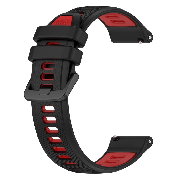 For Garmin Venu 20mm Sports Two-Color Silicone Watch Band(Black+Red) - Smart Wear by PMC Jewellery | Online Shopping South Africa | PMC Jewellery