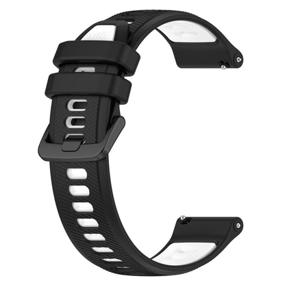 For Garmin VivoMove Luxe 20mm Sports Two-Color Silicone Watch Band(Black+White) - Smart Wear by PMC Jewellery | Online Shopping South Africa | PMC Jewellery