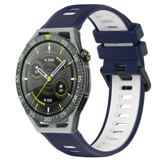 For Huawei Watch GT3 SE 22mm Sports Two-Color Silicone Watch Band(Midnight Blue+White) - Smart Wear by PMC Jewellery | Online Shopping South Africa | PMC Jewellery