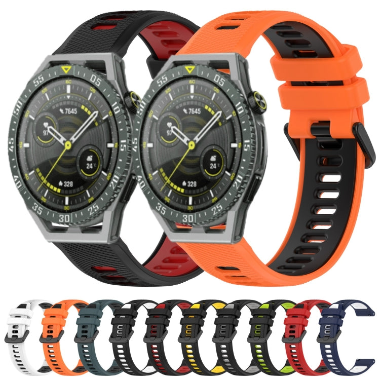 For Huawei Watch 3 Pro New 22mm Sports Two-Color Silicone Watch Band(Black+Red) - Smart Wear by PMC Jewellery | Online Shopping South Africa | PMC Jewellery