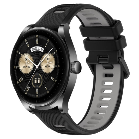 For Huawei Watch Buds 22mm Sports Two-Color Silicone Watch Band(Black+Grey) - Smart Wear by PMC Jewellery | Online Shopping South Africa | PMC Jewellery