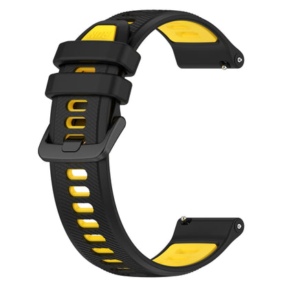 For Huawei Watch 3 Pro 22mm Sports Two-Color Silicone Watch Band(Black+Yellow) - Smart Wear by PMC Jewellery | Online Shopping South Africa | PMC Jewellery