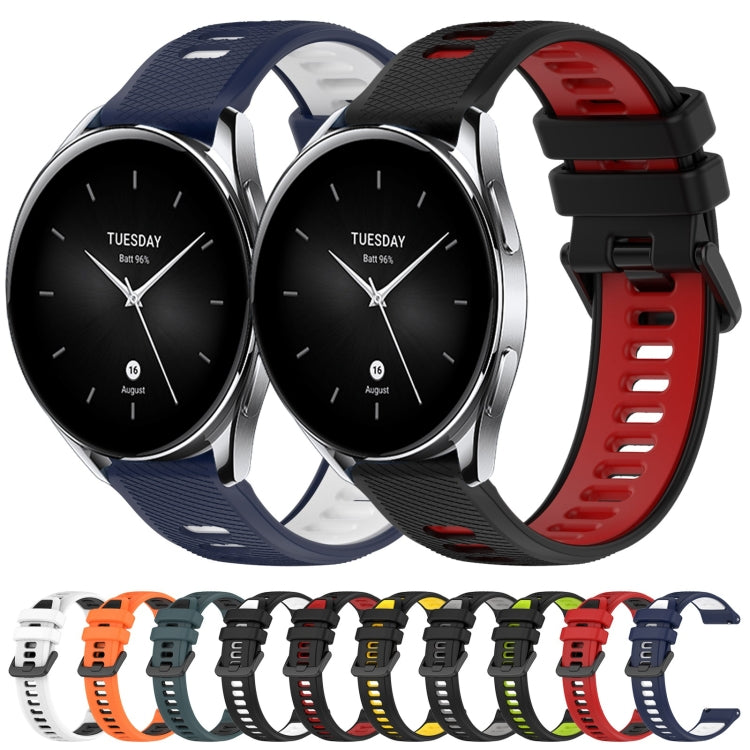 For Xiaomi Watch S2 46mm 22mm Sports Two-Color Silicone Watch Band(Black+Red) - Smart Wear by PMC Jewellery | Online Shopping South Africa | PMC Jewellery