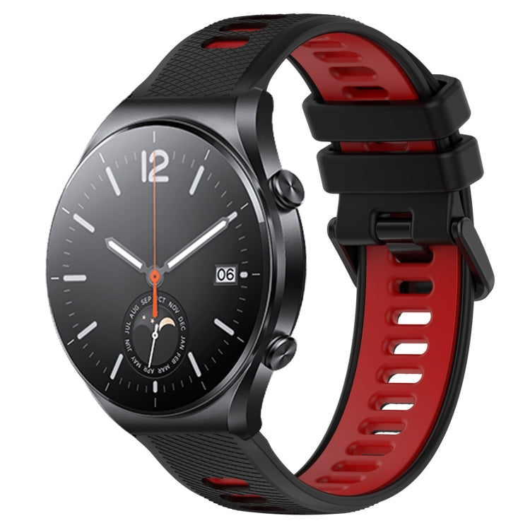 For Xiaomi MI Watch S1 22mm Sports Two-Color Silicone Watch Band(Black+Red) - Smart Wear by PMC TechLife | Online Shopping South Africa | PMC TechLife