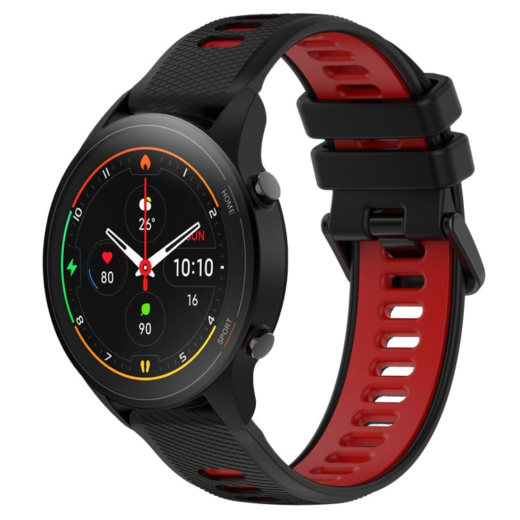 For Xiaomi MI Watch S1 Pro 22mm Sports Two-Color Silicone Watch Band(Black+Red) - Smart Wear by PMC TechLife | Online Shopping South Africa | PMC TechLife