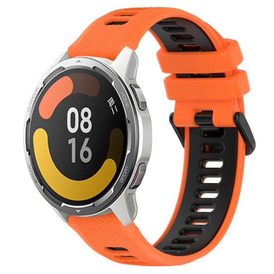 For Xiaomi MI Watch Color 2 22mm Sports Two-Color Silicone Watch Band(Orange+Black) - Smart Wear by PMC Jewellery | Online Shopping South Africa | PMC Jewellery