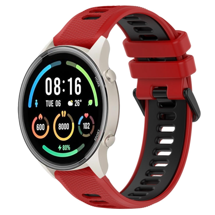 For Xiaomi MI Watch Sport 22mm Sports Two-Color Silicone Watch Band(Red+Black) - Smart Wear by PMC TechLife | Online Shopping South Africa | PMC TechLife